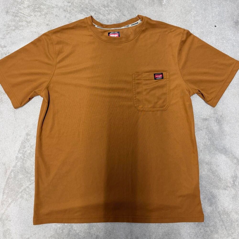 Wrangler Men's Brown and Orange T-shirt